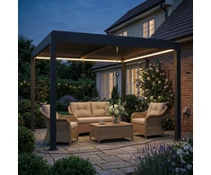 Aosom Pergola 300x300x250 cm Tamsiai pilkas aliuminis