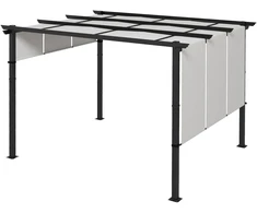 Aosom Pergola 357x296x235 cm Tamsiai pilkas poliesteris