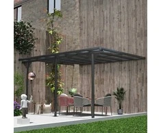 Aosom Pergola 435x302 cm Pilka, aliuminis
