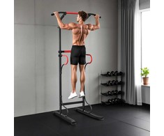 Aosom Power Tower, 98x84x171-219 cm, Juoda, Reguliuojama