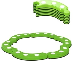 Aosom Pusiausvyros sija, 6 lenkti segmentai, 101x7 cm, žalia, plastikas