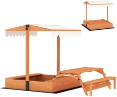 Aosom Sandbox 184x110x120 cm Ruda mediena