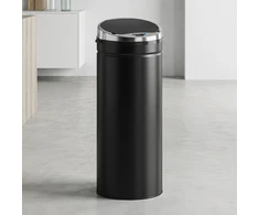 Aosom Sensorinė šiukšliadėžė 50 L 30,5x81,5 cm Juoda Nerūdijantis plienas