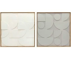 Aosom Sienų dekoracijų rinkinys, 80x3.5x80 cm, balta, geometrinis dizainas