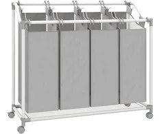 Aosom Skalbinių krepšys, 97x38x81 cm, pilka, metalas
