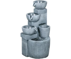 Aosom Sodo fontanas 31x27x57 cm tamsiai pilkas derva