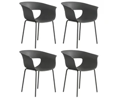 Aosom Sodo kėdžių komplektas 61x51x74 cm Tamsiai pilka Metalas ir plastikas