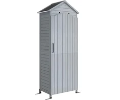 Aosom Sodo laikymo spintelė 85x58x213 cm Pilka mediena ir metalas