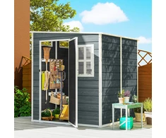 Aosom Sodo namelis 182x182x196 cm Pilkas Plastikas ir Aliuminis