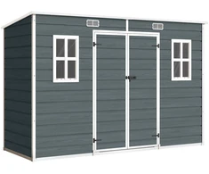 Aosom Sodo namelis 303x123x197 cm Pilkas Plastikas ir Aliuminis