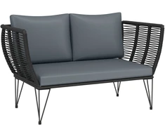 Aosom Sodo sofa 123x67x72 cm šviesiai pilkas rotangas