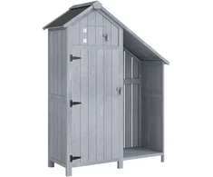 Aosom Sodo spintelė 129x51,5x180 cm Pilka mediena