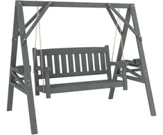 Aosom Sodo supynės suoliukas 2 vietų 183x120x160 cm Pilka mediena