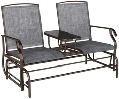 Aosom Sodo sūpynių suoliukas, 147x78x101.5 cm, ruda, metalas