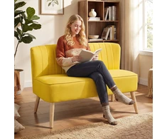 Aosom Sofa 117x56,5x77 cm Geltona Lino
