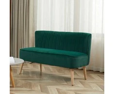 Aosom Sofa, 117x56.5x77 cm, tamsiai žalia, mediena