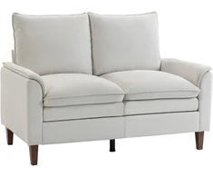 Aosom Sofa 146x84x95 cm Kremas Balta Chenille Apmušalai