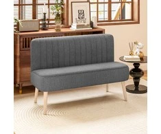 Aosom Sofa, 2 vietų, 117x56.5x77 cm, pilka, lino imitacijos audinys