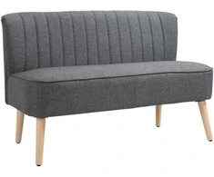 Aosom Sofa, 2 vietų, 117x56.5x77 cm, pilka, lino imitacijos audinys