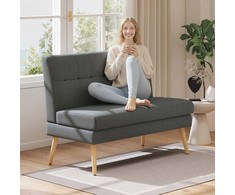 Aosom Sofa, 2 vietų, 118x68x90 cm, pilka, lino imitacijos audinys