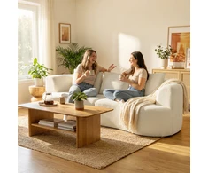 Aosom Sofa 3 vietų 260x106x82 cm Kremas Balta Chenille Apmušalai