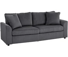 Aosom Sofa, 3 vietų su dekoratyvinėmis pagalvėlėmis, 212x80x88 cm, tamsiai pilka, kordinis audinys