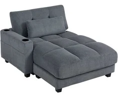 Aosom Sofa-lova, 114x147x86 cm, pilka, putos