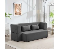 Aosom Sofa-lova, 2 vietų, porolonas, 203x95x75 cm, pilka, audinys