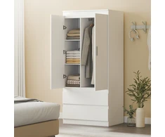 Aosom Spinta 80x55x177,5 cm Balta Mediena