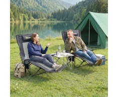 Aosom Stovyklavimo kėdžių rinkinys 80x125x92-100 cm Tamsiai pilka Sulankstoma