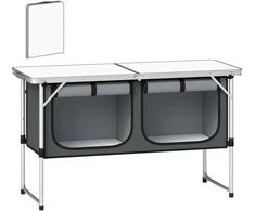 Aosom Stovyklavimo virtuvė 120x47x70 cm Sidabrinė aliuminio