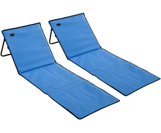 Aosom Sulankstomas gultas 142x51x40 cm Mėlynas metalas