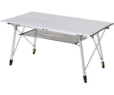 Aosom Sulankstomas stalas, 120x69x59-78 cm, sidabrinis, aliuminis