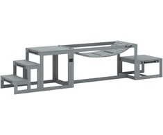 Aosom Šunų vikrumo rinkinys, 3 dalių, 117x50x56 cm, pilka, eglės mediena