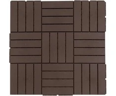 Aosom Terasos plytelės, 30x30x2 cm, rudos, plastikas