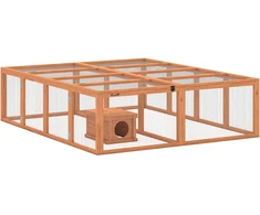 Aosom Triušio narvas 180.4x150x48 cm Oranžinė mediena
