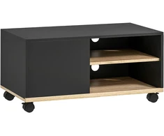 Aosom TV staliukas 80x45x41 cm Juodas ir ąžuolo, su saugojimo vieta