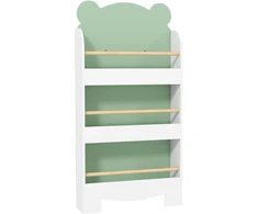 Aosom Vaikiška knygų lentyna 55x15x110 cm žalia MDF