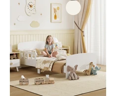 Aosom Vaikiška lova 143,5x74,2x54 cm Balta MDF