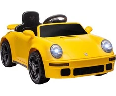 Aosom Vaikiškas elektrinis automobilis 103x55x44 cm geltonas, metalas