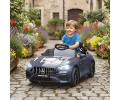 Aosom Vaikiškas elektrinis automobilis 99x55x43 cm pilkas, plastikas