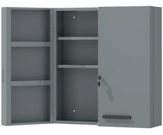 Aosom Vaistų spintelė užrakinama 55x18x60 cm pilka plieninė