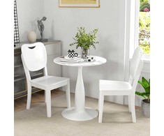 Aosom Valgomasis stalas, 70x74 cm, balta, plienas