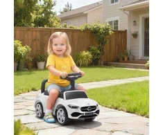 Aosom Važiuojamasis automobilis, Mercedes-Benz C-Class, 65x28x39 cm, balta, plastikas