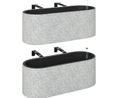 Aosom Vazonų rinkinys pakabinami gėlių vazonai 42x16x15 cm pilka plastikas