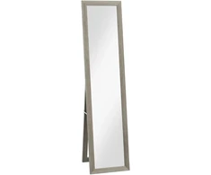 Aosom Veidrodis viso ilgio 37x157 cm Pilkas MDF ir Stiklas
