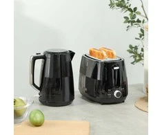 Skrudintuvas Aosom Virdulio ir skrudintuvo rinkinys, 1,7 l, 20,4x15,6x23,3 cm, juoda, nerūdijantis plienas