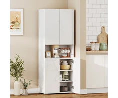 Aosom Virtuvės spintelė 68x34x180 cm Balta MDF