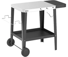 Aosom Virtuvinis vežimėlis 115x67.5x80.5 cm Juodas Nerūdijančio plieno