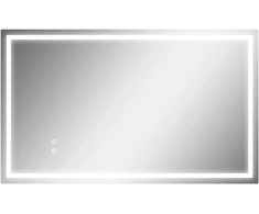 Aosom Vonios kambario veidrodis LED 100x60x3 cm Sidabrinis stiklas